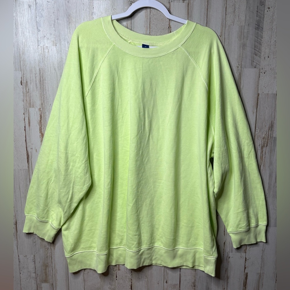 Old Navy Light Lime Pullover Sweatshirt Size 2X - Picture 7 of 8